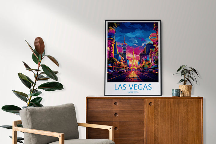 Las Vegas Travel Print Wall Art Las Vegas Wall Hanging Home Décor Las Vegas Gift Art Lovers Nevada Art Lover Gift Las Vegas Wall Décor