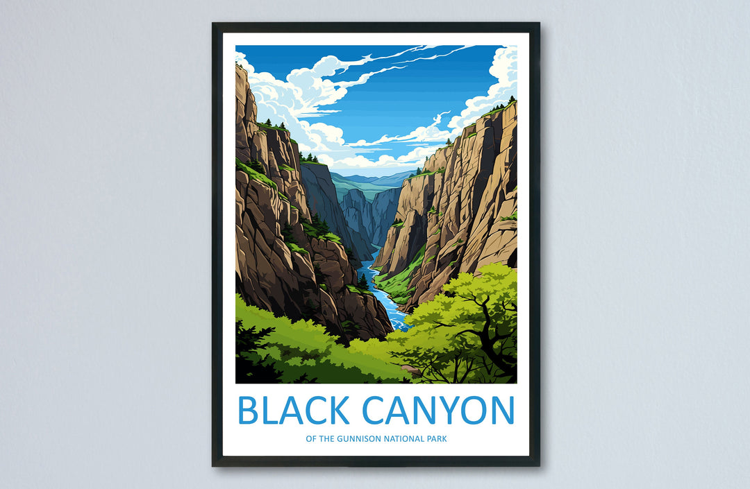 Black Canyon National Park Travel Print Wall Art Black Canyon Wall Hanging Home Décor Black Canyon Gift Art Lovers Colorado Art Lover Gift