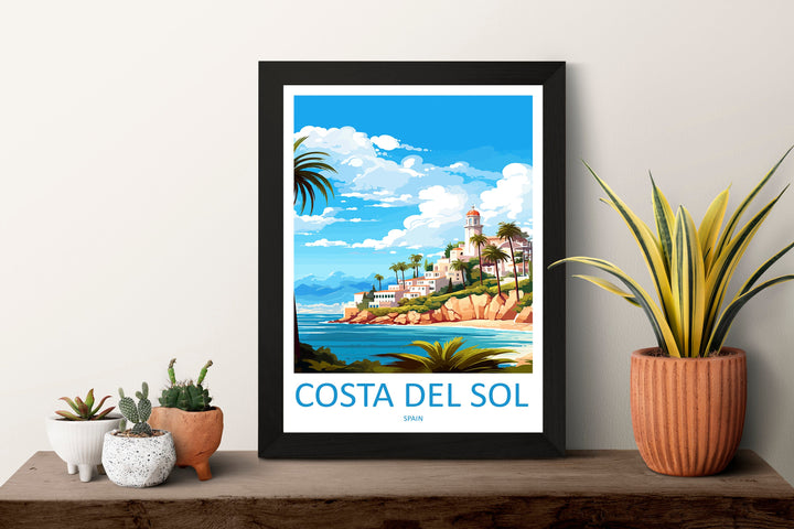 Costa Del Sol Travel Print Wall Art Costa Del Sol Wall Hanging Home Décor Costa Del Sol Gift Art Lovers Spain Art Lover Gift Art Print