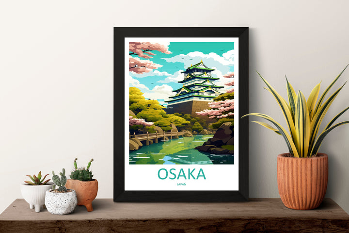 Osaka Travel Print Wall Art Osaka Wall Hanging Home Décor Osaka Gift Art Lovers Osaka Art Lover Gift Osaka Travel Gift Japan