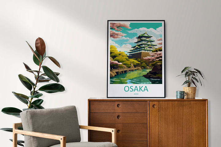 Osaka Travel Print Wall Art Osaka Wall Hanging Home Décor Osaka Gift Art Lovers Osaka Art Lover Gift Osaka Travel Gift Japan