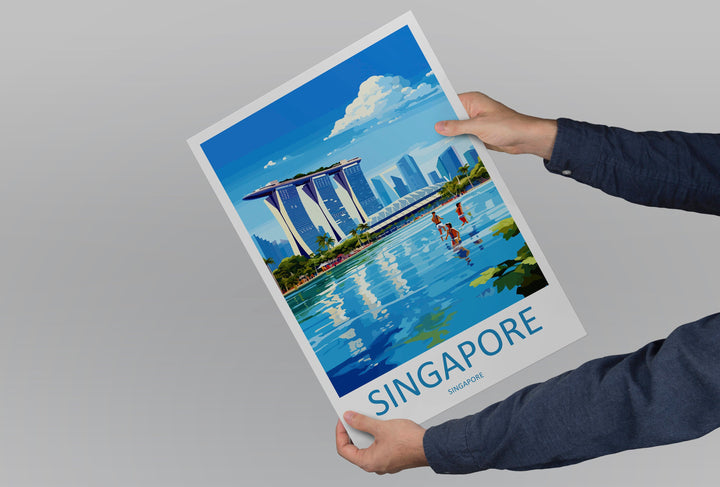 Marina Bay Sands Travel Print Wall Art Marina Bay Sands Wall Hanging Home Decoration Marina Bay Sands Gift Art Lovers Wall Art Singapore