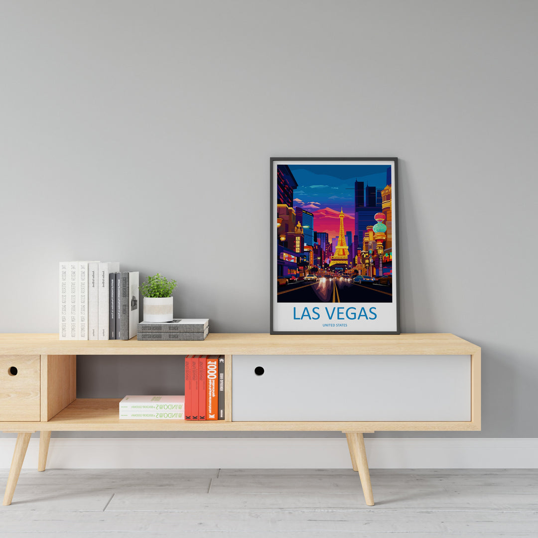 Las Vegas Travel Print Wall Art Las Vegas Wall Hanging Home Décor Las Vegas Gift Art Lovers Nevada Art Lover Gift Las Vegas Wall Décor