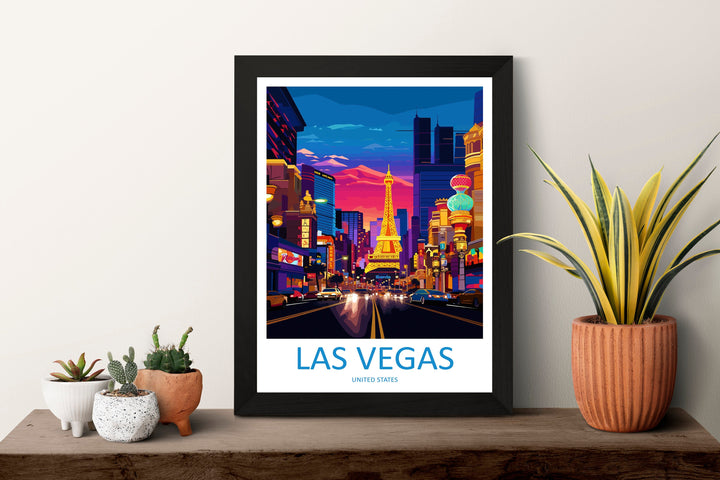 Las Vegas Travel Print Wall Art Las Vegas Wall Hanging Home Décor Las Vegas Gift Art Lovers Nevada Art Lover Gift Las Vegas Wall Décor