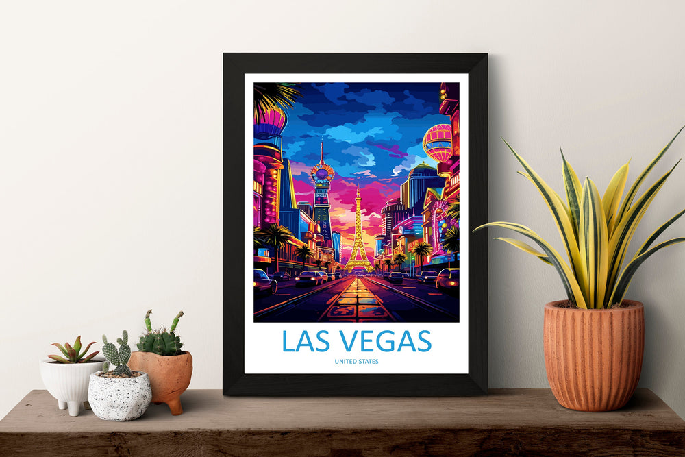 Las Vegas Travel Print Wall Art Las Vegas Wall Hanging Home Décor Las Vegas Gift Art Lovers Nevada Art Lover Gift Las Vegas Wall Décor