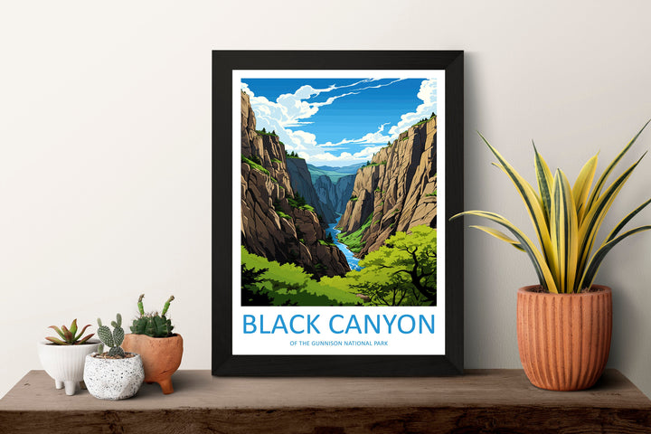Black Canyon National Park Travel Print Wall Art Black Canyon Wall Hanging Home Décor Black Canyon Gift Art Lovers Colorado Art Lover Gift