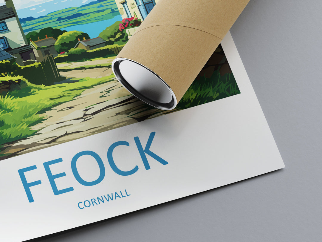 Feock Travel Print Wall Art Feock Wall Hanging Home Décor Feock Gift Art Lovers England Art Lover Gift Feock Travel Poster