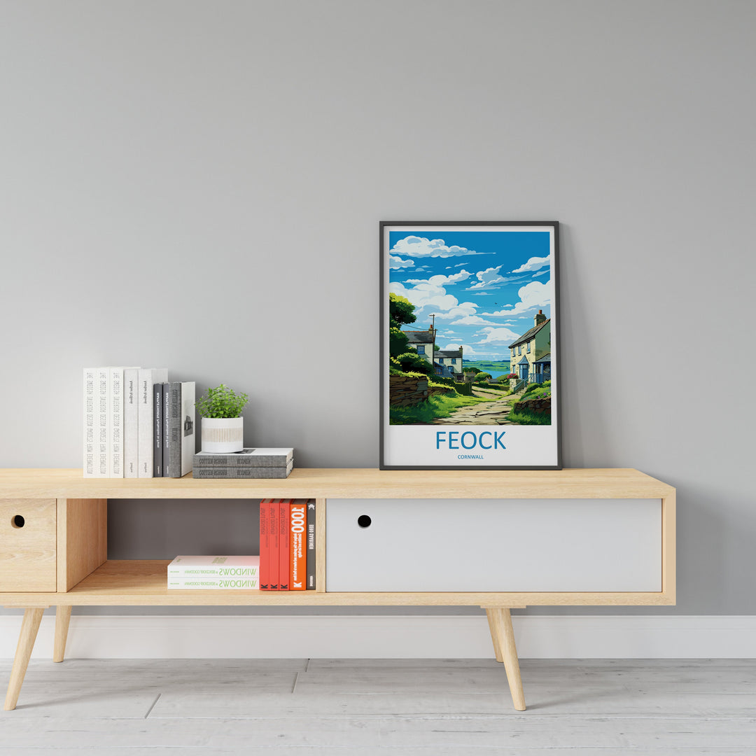 Feock Travel Print Wall Art Feock Wall Hanging Home Décor Feock Gift Art Lovers England Art Lover Gift Feock Travel Poster