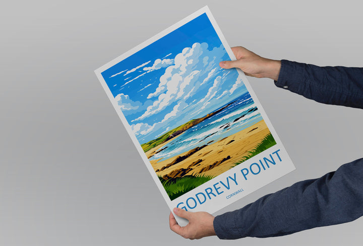 Godrevy Point Travel Print Wall Art Godrevy Point Wall Hanging Home Décor Godrevy Point Gift Art Lovers England Art Lover Gift Godrevy Point