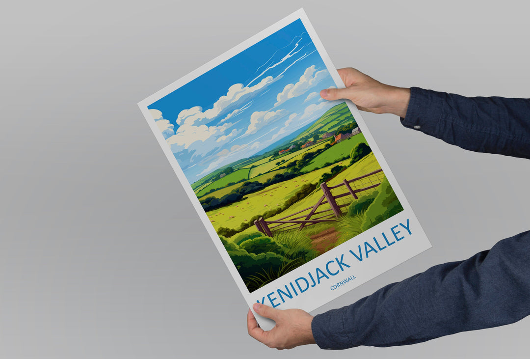 Kendijack Valley Travel Print Wall Art Kendijack Valley Wall Hanging Home Décor Kendijack Valley Gift Art Lovers Cornwall Art Lover Gift
