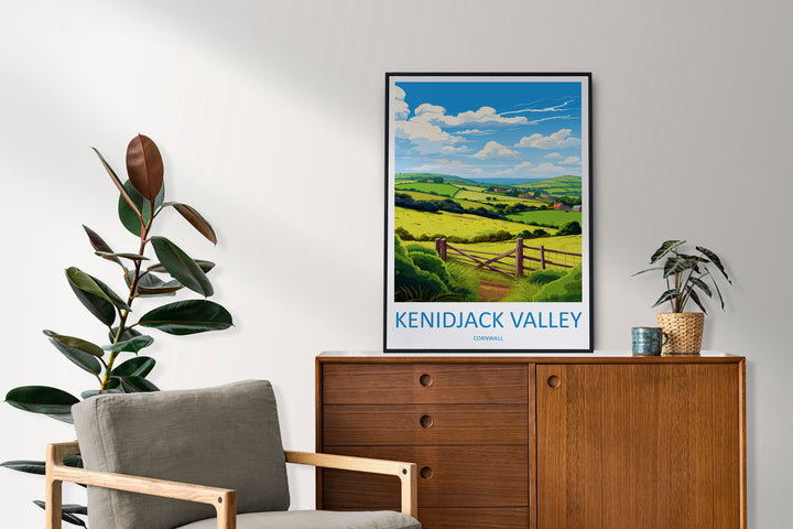 Kendijack Valley Travel Print Wall Art Kendijack Valley Wall Hanging Home Décor Kendijack Valley Gift Art Lovers Cornwall Art Lover Gift