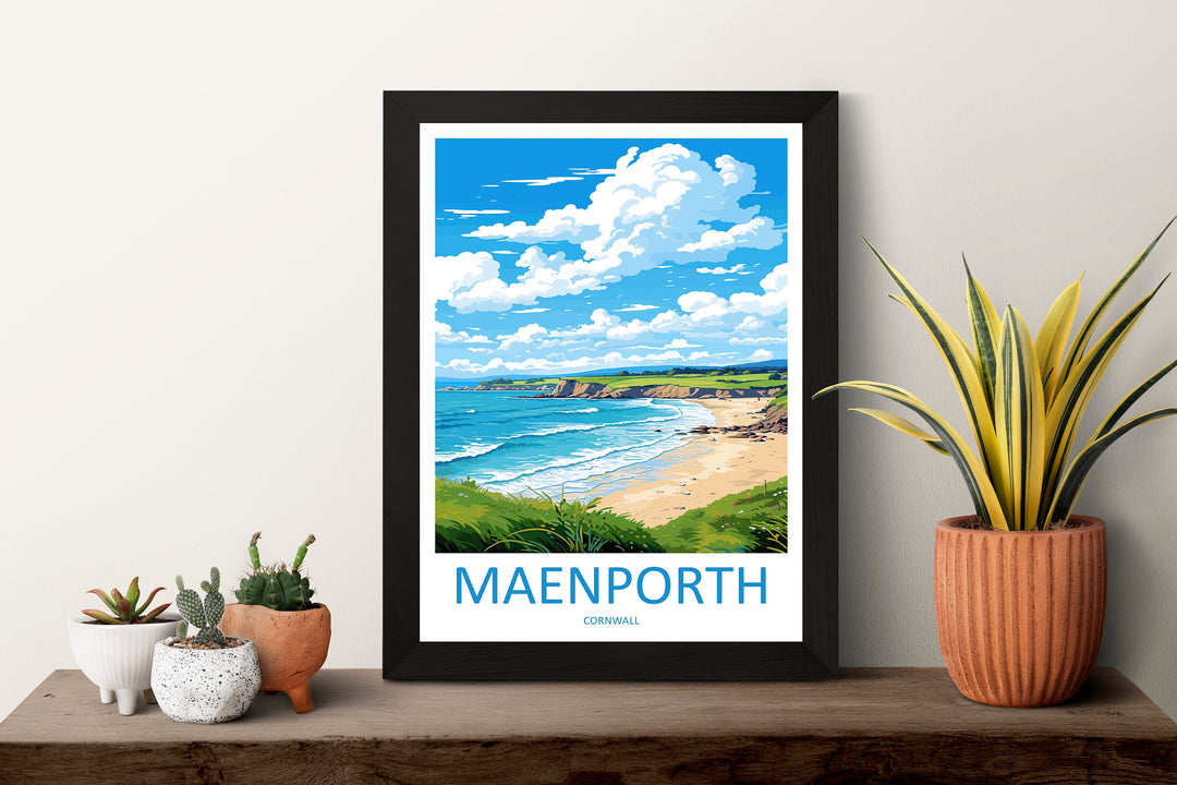Maenporth Travel Print Wall Art Maenporth Wall Hanging Home Décor Maenporth Gift Art Lovers Cornwall Art Lover Gift Maenporth Art Poster