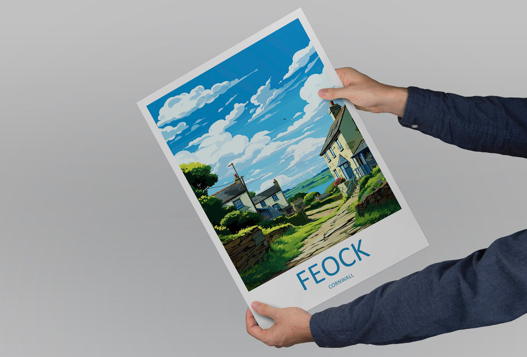 Feock Travel Print Wall Art Feock Wall Hanging Home Décor Feock Gift Art Lovers England Art Lover Gift Feock Travel Poster