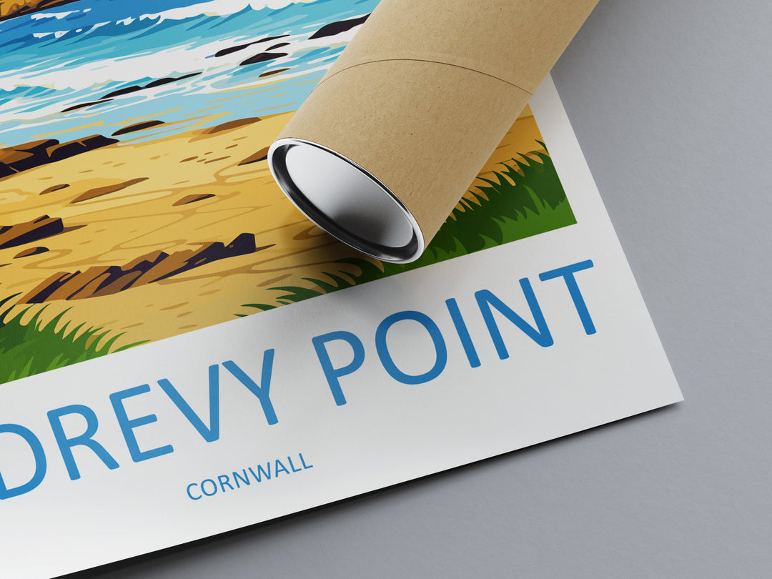 Godrevy Point Travel Print Wall Art Godrevy Point Wall Hanging Home Décor Godrevy Point Gift Art Lovers England Art Lover Gift Godrevy Point