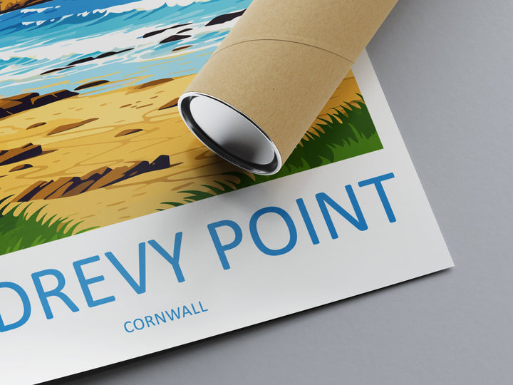 Godrevy Point Travel Print Wall Art Godrevy Point Wall Hanging Home Décor Godrevy Point Gift Art Lovers England Art Lover Gift Godrevy Point