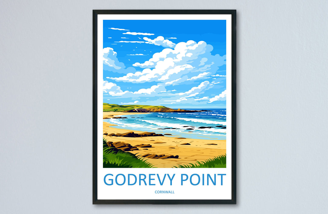 Godrevy Point Travel Print Wall Art Godrevy Point Wall Hanging Home Décor Godrevy Point Gift Art Lovers England Art Lover Gift Godrevy Point