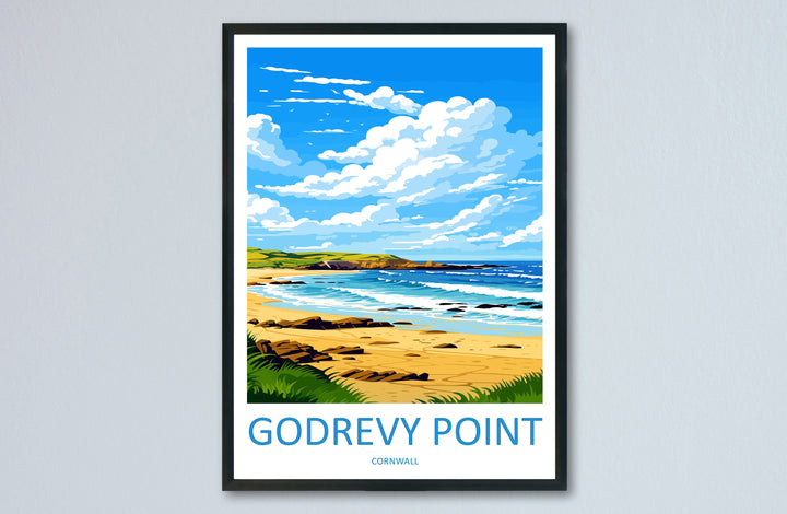 Godrevy Point Travel Print Wall Art Godrevy Point Wall Hanging Home Décor Godrevy Point Gift Art Lovers England Art Lover Gift Godrevy Point