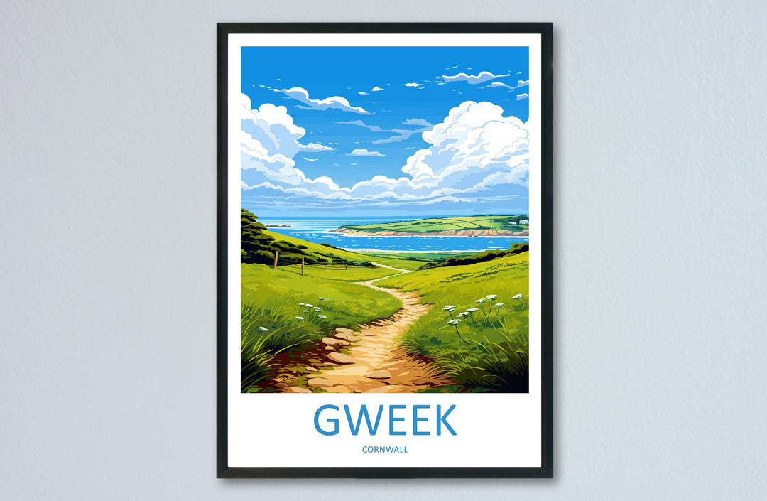 Gweek Travel Print Wall Art Gweek Wall Hanging Home Décor Gweek Gift Art Lovers England Art Lover Gift