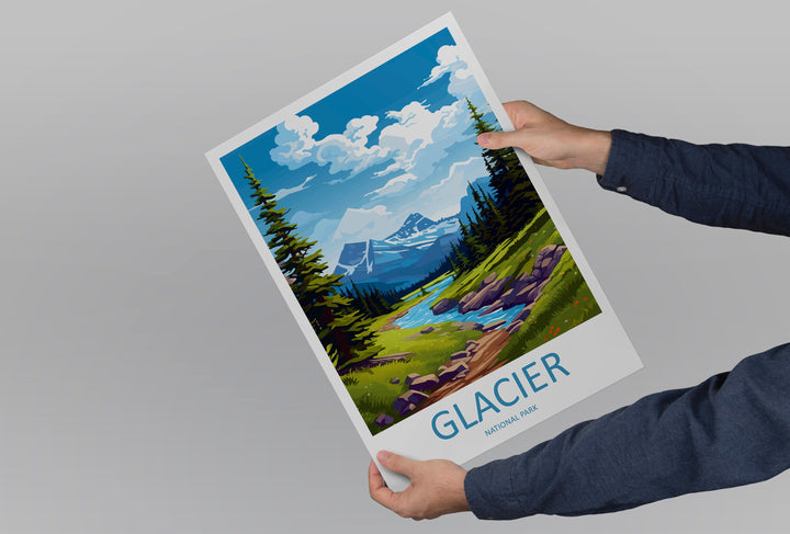 Glacier National Park Travel Print Wall Art Glacier National Park Wall Hanging Home Décor Glacier National Park Gift Art