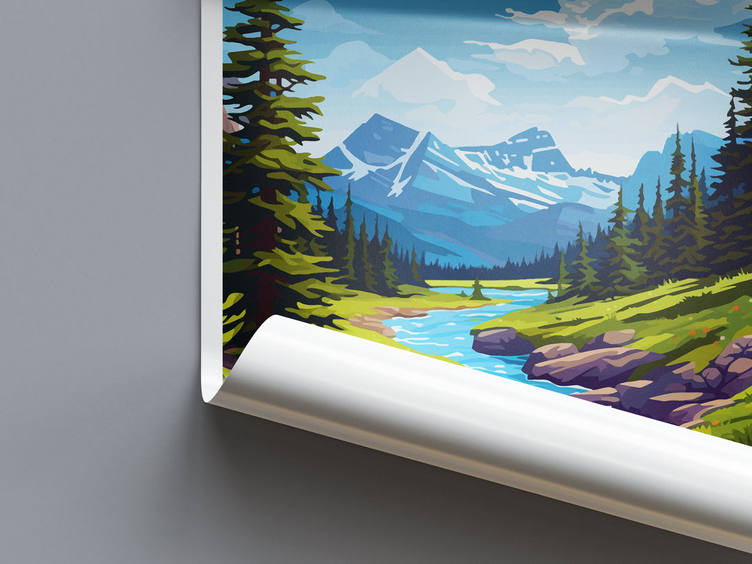 Glacier National Park Travel Print Wall Art Glacier National Park Wall Hanging Home Décor Glacier National Park Gift Art