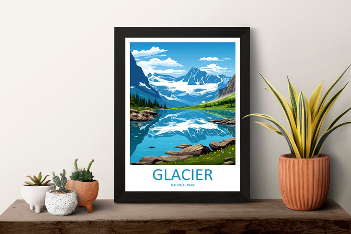 Glacier National Park Travel Print Wall Art Glacier National Park Wall Hanging Home Décor Glacier National Park Gift Art