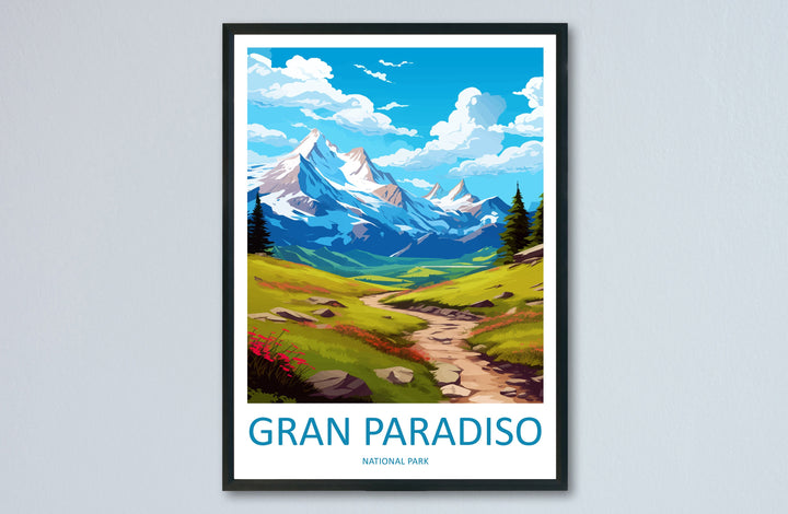 Gran Paradiso Travel Print Wall Art Gran Paradiso Italy Wall Hanging Home Decor Gran Paradiso Gift Art Lovers Wall Art Print Italy