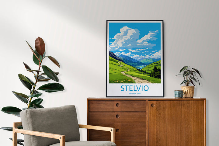 Stelvio Travel Print Wall Art Stelvio Italy Wall Hanging Home Decor Stelvio Gift Art Lovers Wall Art Print Italy