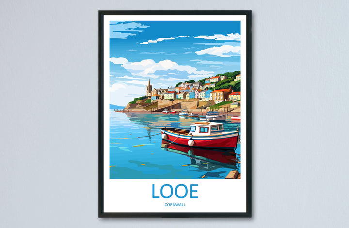 Looe Travel Print Wall Art Looe Wall Hanging Home Décor Looe Gift Art Lovers England Art Lover Gift Looe Travel Décor Looe Poster