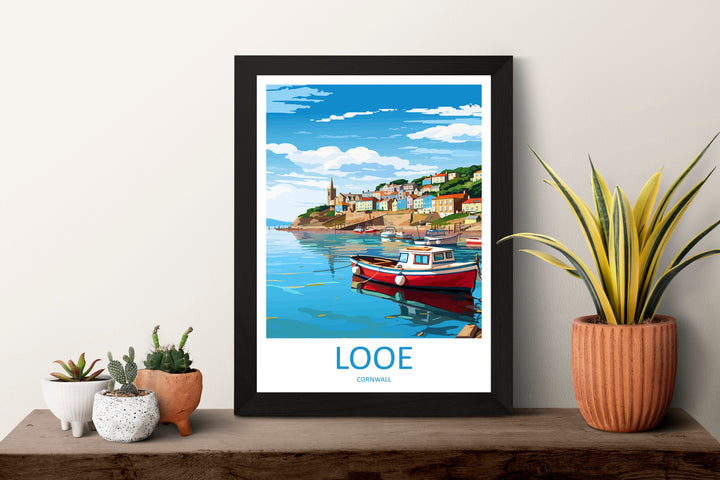 Looe Travel Print Wall Art Looe Wall Hanging Home Décor Looe Gift Art Lovers England Art Lover Gift Looe Travel Décor Looe Poster