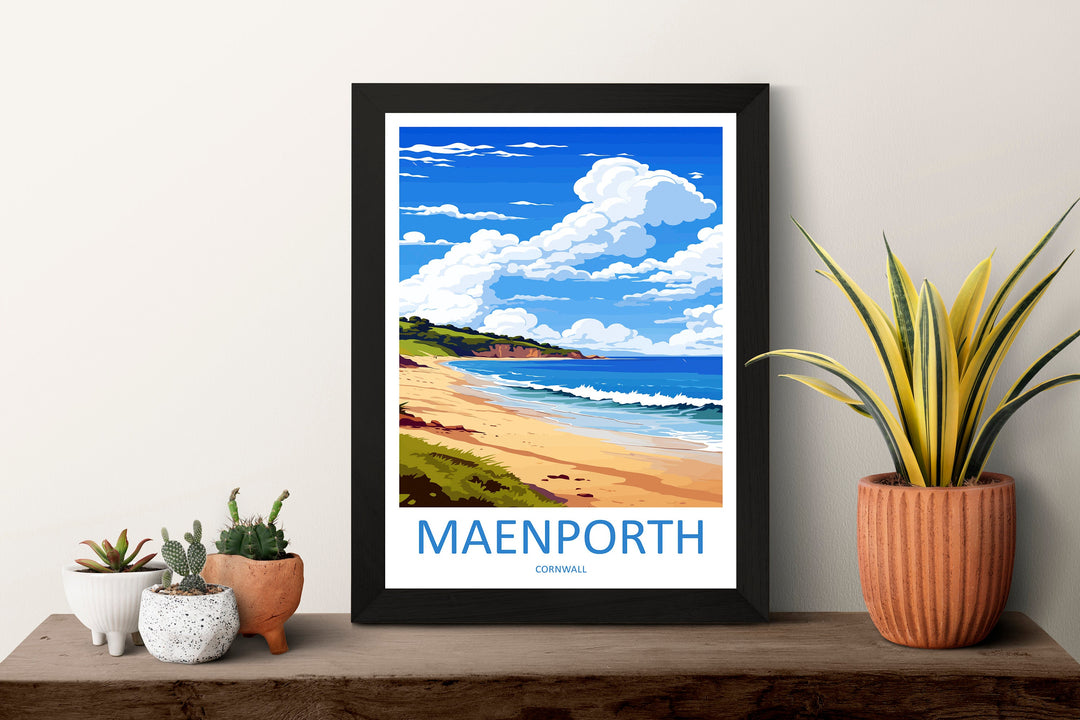 Maenporth Travel Print Wall Art Maenporth Wall Hanging Home Décor Maenporth Gift Art Lovers Cornwall Art Lover Gift Maenporth Art Poster