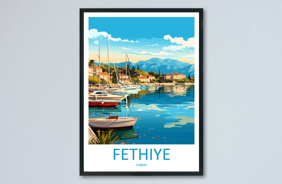 Fethiye Travel Print Wall Art Fethiye Wall Hanging Home Decoration Fethiye Gift Art Lovers Wall Art Print Art Fethiye Wall Print Turkey Art