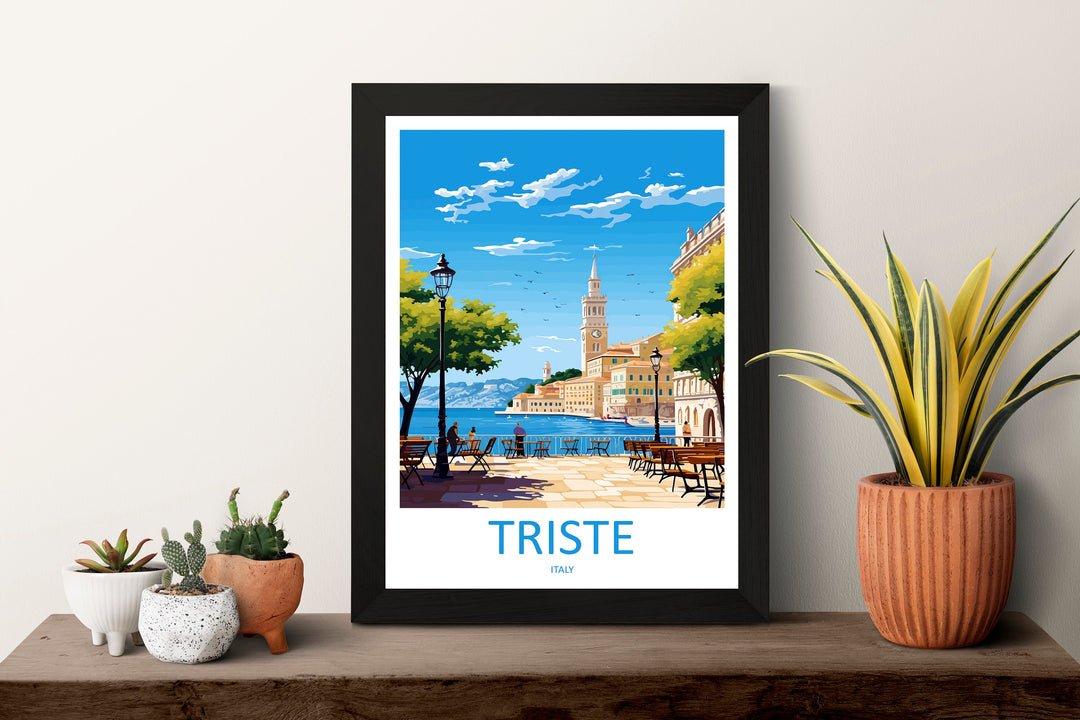 Triste Travel Print Wall Art Triste Wall Hanging Home Décor Triste Gift Art Lovers Italy Art Lover Gift Triste Print Triste Italy Art