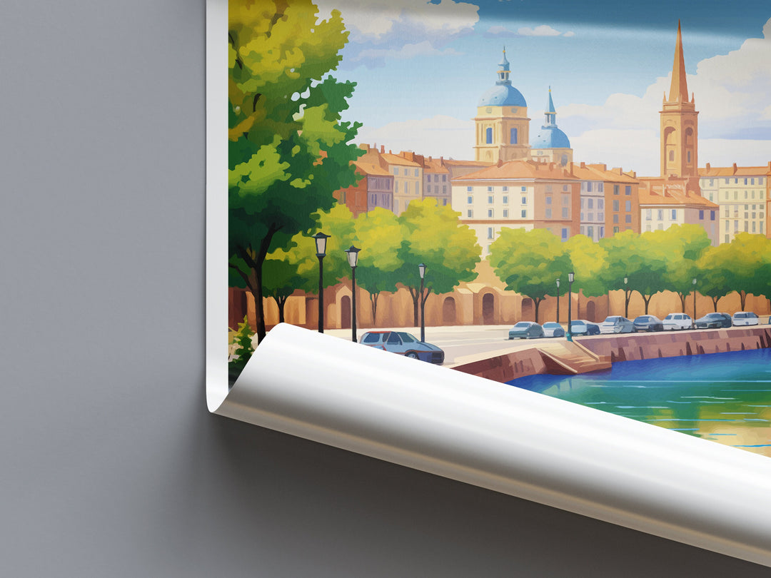 Toulouse Travel Print Wall Art Toulouse Wall Hanging Home Decoration Toulouse France Gift Art Lovers Wall Art Print Art Toulouse Travel Art