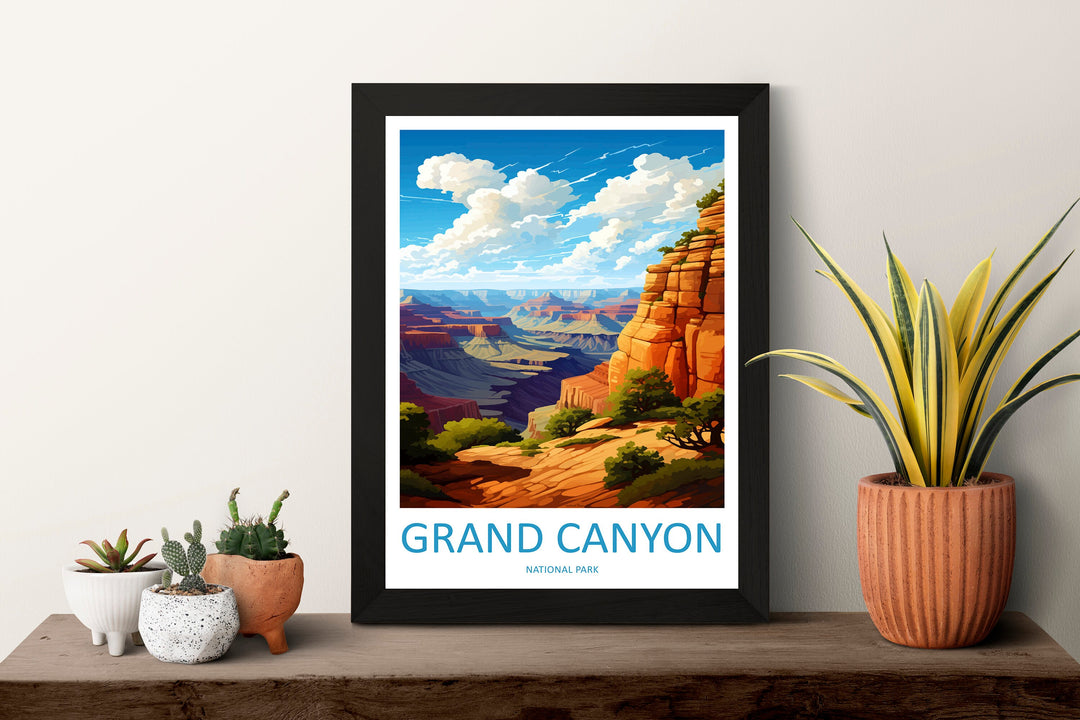 Grand Canyon National Park Travel Print Wall Art Grand Canyon Wall Hanging Home Décor Grand Canyon Gift Art Lovers Arizona Art Lover Gift