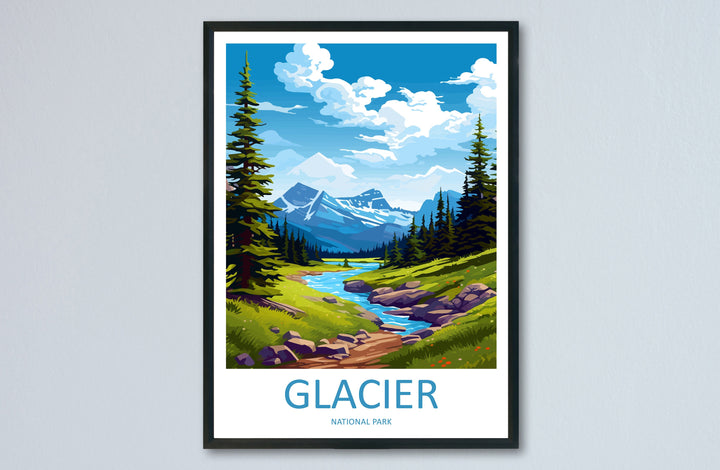 Glacier National Park Travel Print Wall Art Glacier National Park Wall Hanging Home Décor Glacier National Park Gift Art