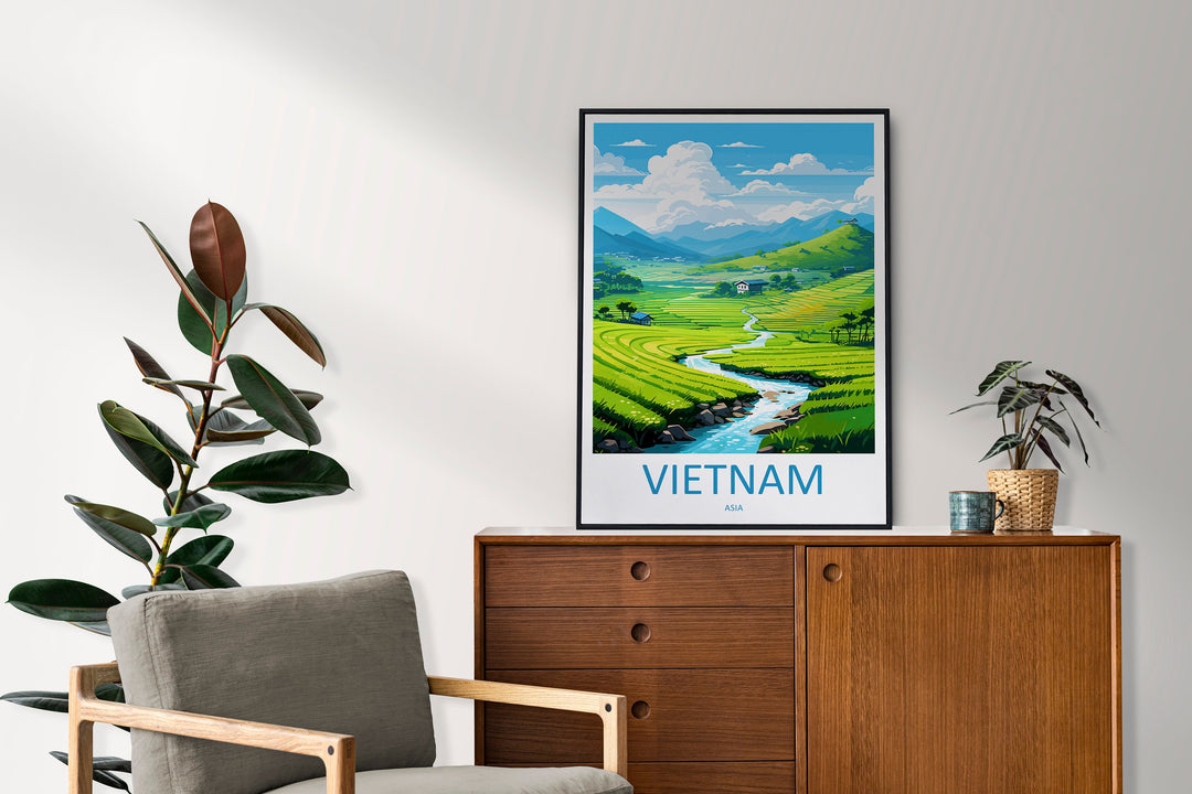Vietnam Travel Print Wall Art Vietnam Wall Hanging Home Décor Vietnam Gift Art Lovers Vietnam Art Lover Gift Vietnam