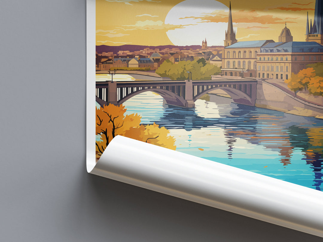 Lyon Print Lyon Wall Art for Travel Enthusiast Gift Wall Hanging Lyon France Home Decor Hanging Lyon Travel Print Wall Poster Lyon Decor Art