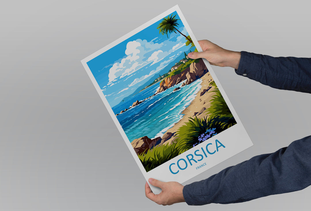 Corsica Travel Print Wall Art Corsica Wall Hanging Home Decor Corsica France Gift Art Lovers Wall Art Print Art Corsica Wall art