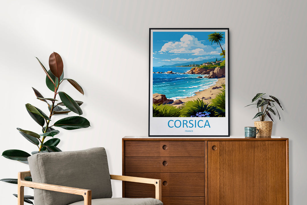 Corsica Travel Print Wall Art Corsica Wall Hanging Home Decor Corsica France Gift Art Lovers Wall Art Print Art Corsica Wall art
