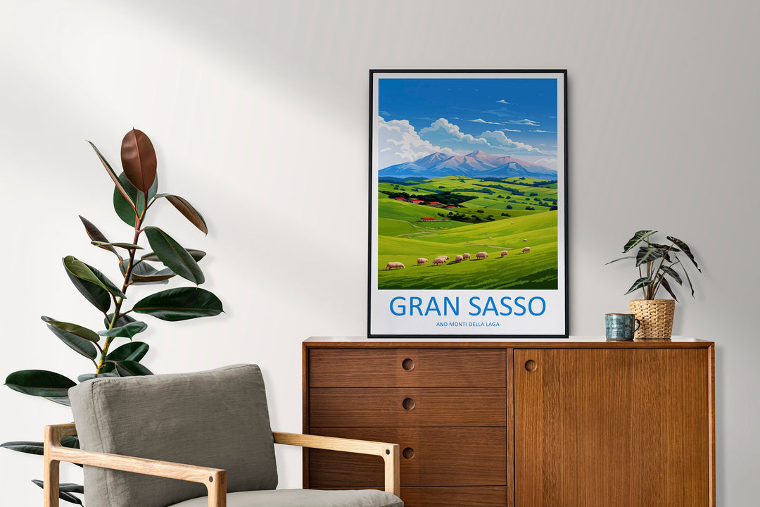 Gran Sasso And Monti Della Laga National Park Travel Print Wall Art Gran Sasso Wall Hanging Home Decor Gran Sasso Gift Art Lovers Wall Art