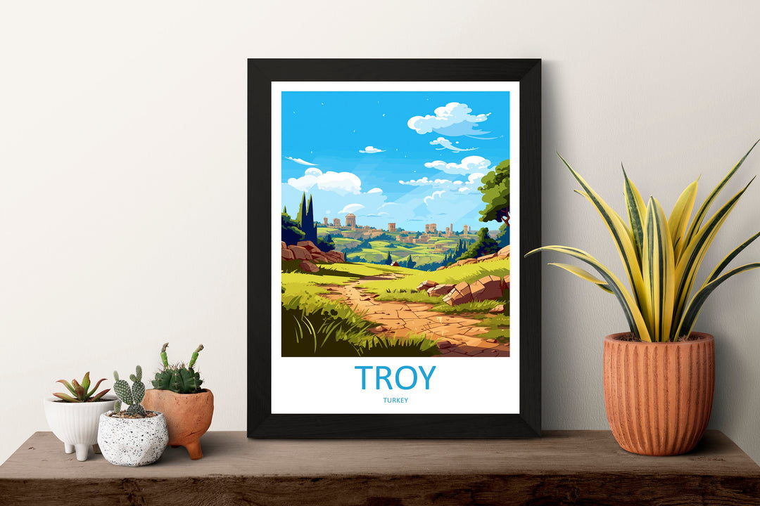 Troy Travel Print Wall Art Troy Wall Hanging Home Décor v Gift Art Lovers Turkey Art Lover Gift Troy City Turkey Travel