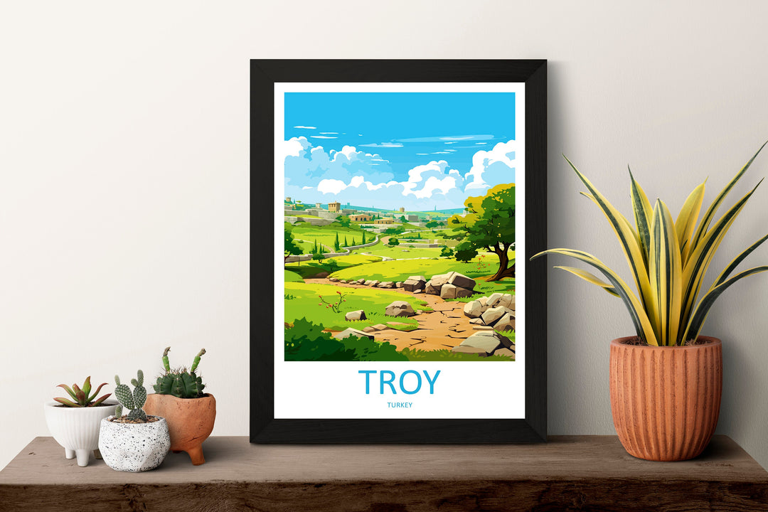 Troy Travel Print Wall Art Troy Wall Hanging Home Décor v Gift Art Lovers Turkey Art Lover Gift Troy City Turkey Travel