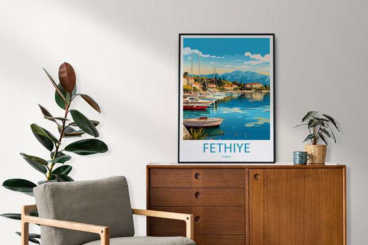 Fethiye Travel Print Wall Art Fethiye Wall Hanging Home Decoration Fethiye Gift Art Lovers Wall Art Print Art Fethiye Wall Print Turkey Art