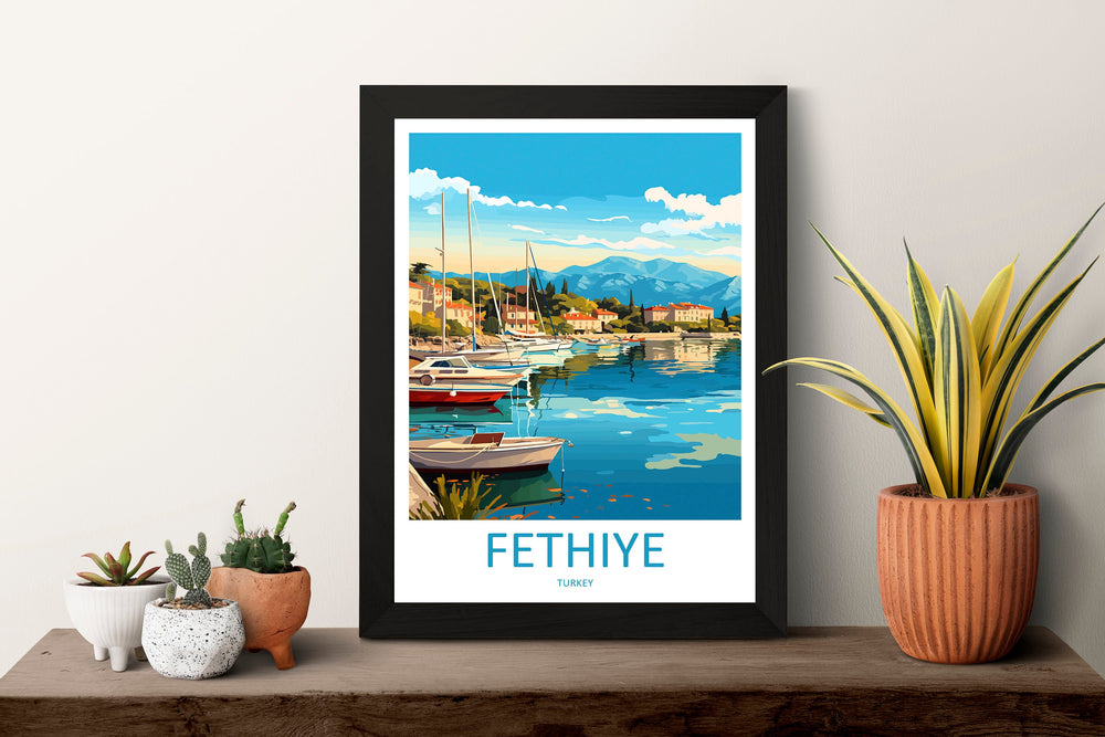 Fethiye Travel Print Wall Art Fethiye Wall Hanging Home Decoration Fethiye Gift Art Lovers Wall Art Print Art Fethiye Wall Print Turkey Art