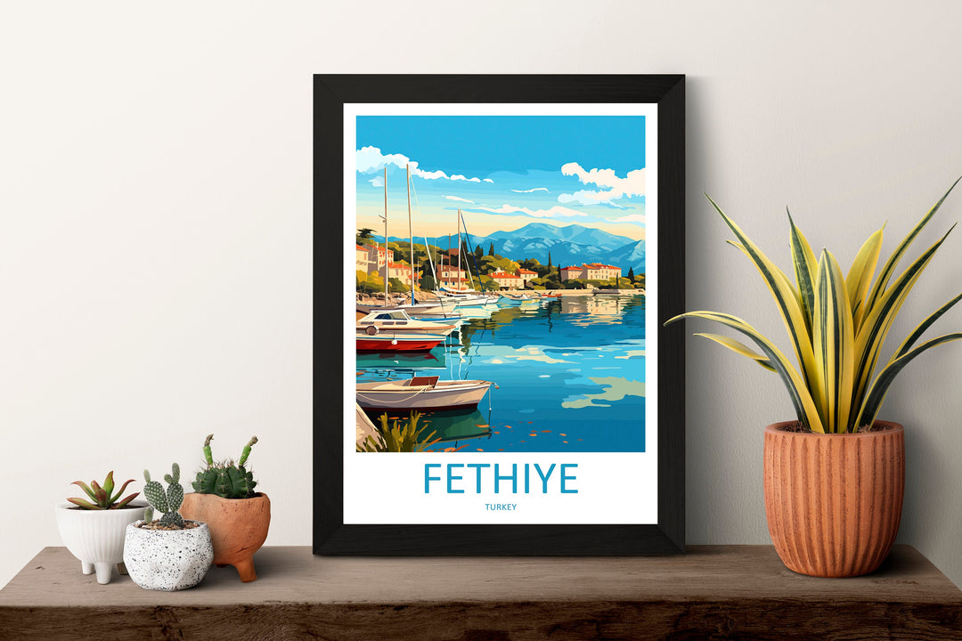 Fethiye Travel Print Wall Art Fethiye Wall Hanging Home Decoration Fethiye Gift Art Lovers Wall Art Print Art Fethiye Wall Print Turkey Art