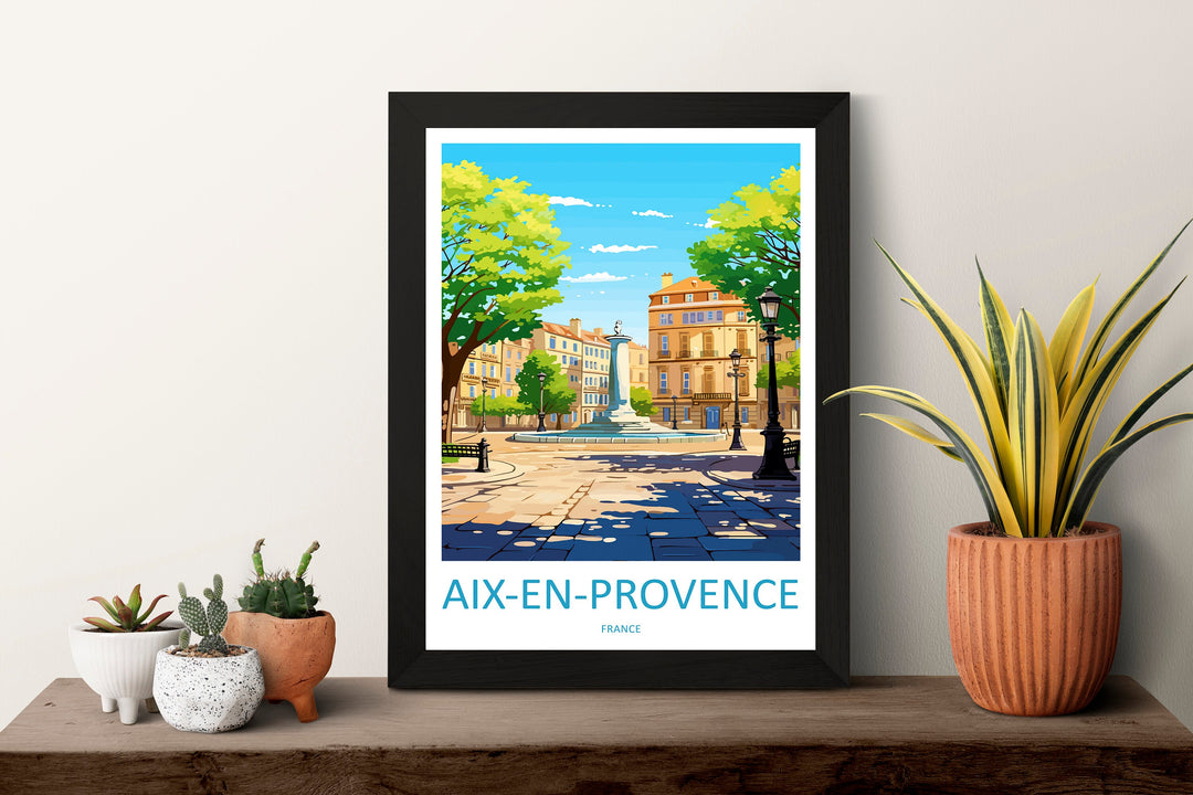 Aix En Provence Travel Print Wall Art Aix En Provence Wall Hanging Home Décor Aix En Provence Gift Art Lovers France Art Lover Gift
