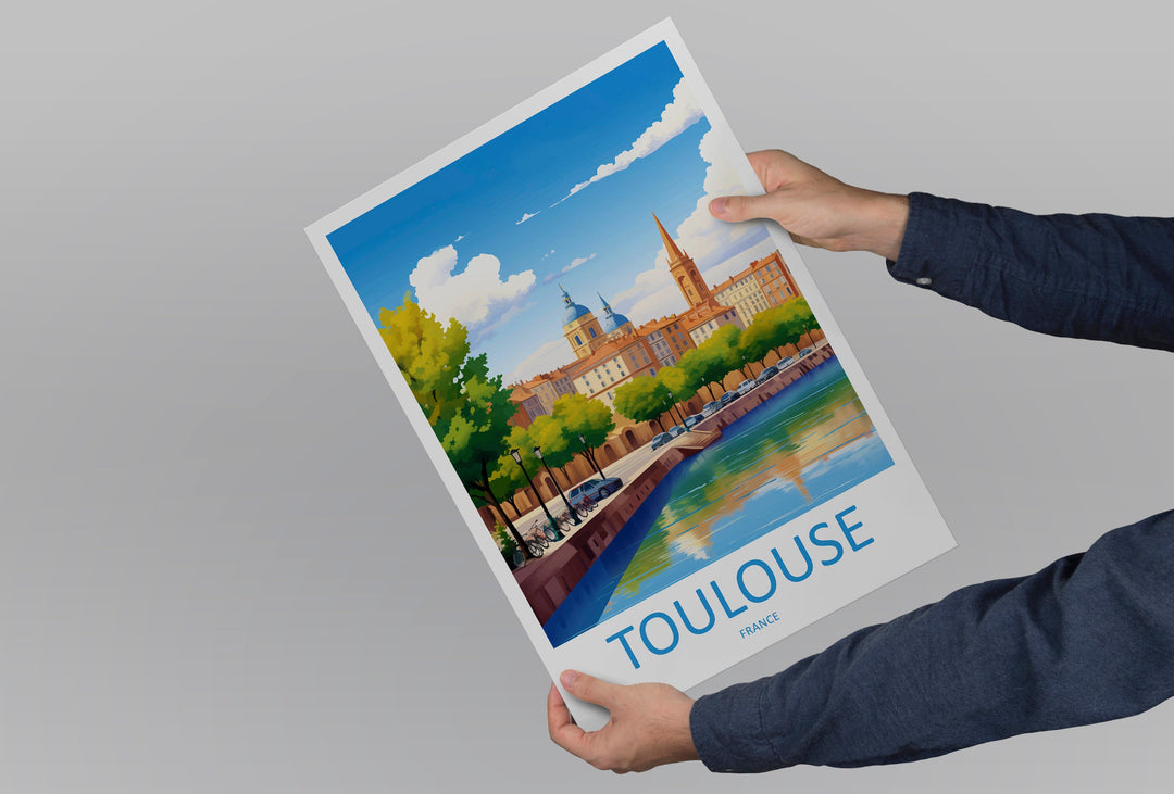 Toulouse Travel Print Wall Art Toulouse Wall Hanging Home Decoration Toulouse France Gift Art Lovers Wall Art Print Art Toulouse Travel Art
