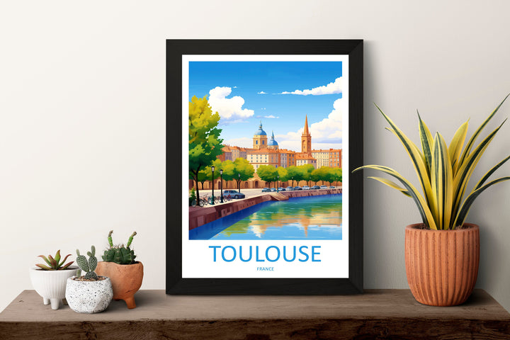 Toulouse Travel Print Wall Art Toulouse Wall Hanging Home Decoration Toulouse France Gift Art Lovers Wall Art Print Art Toulouse Travel Art