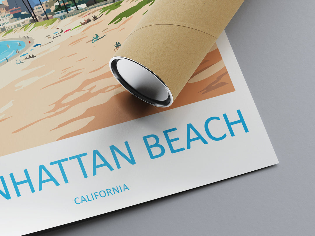 Manhattan Beach Travel Print Wall Art Manhattan Beach Wall Hanging Home Décor Manhattan Beach Gift Art Lovers California Art Lover Gift