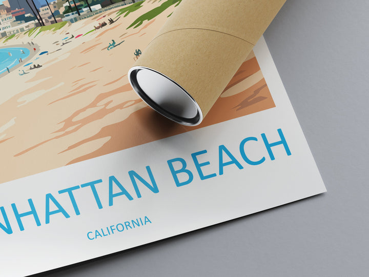 Manhattan Beach Travel Print Wall Art Manhattan Beach Wall Hanging Home Décor Manhattan Beach Gift Art Lovers California Art Lover Gift